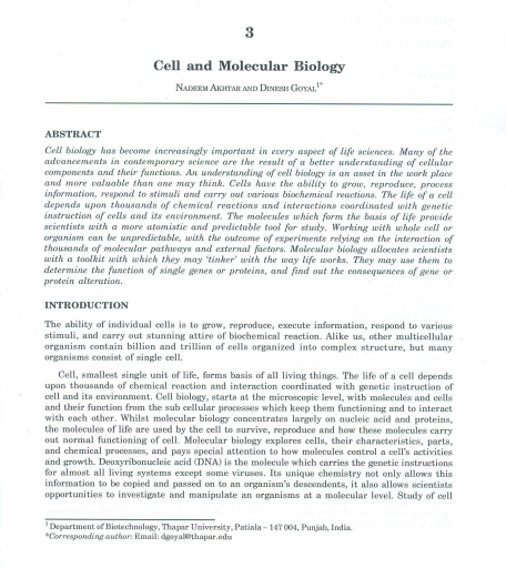 Cell and Molecular Biology